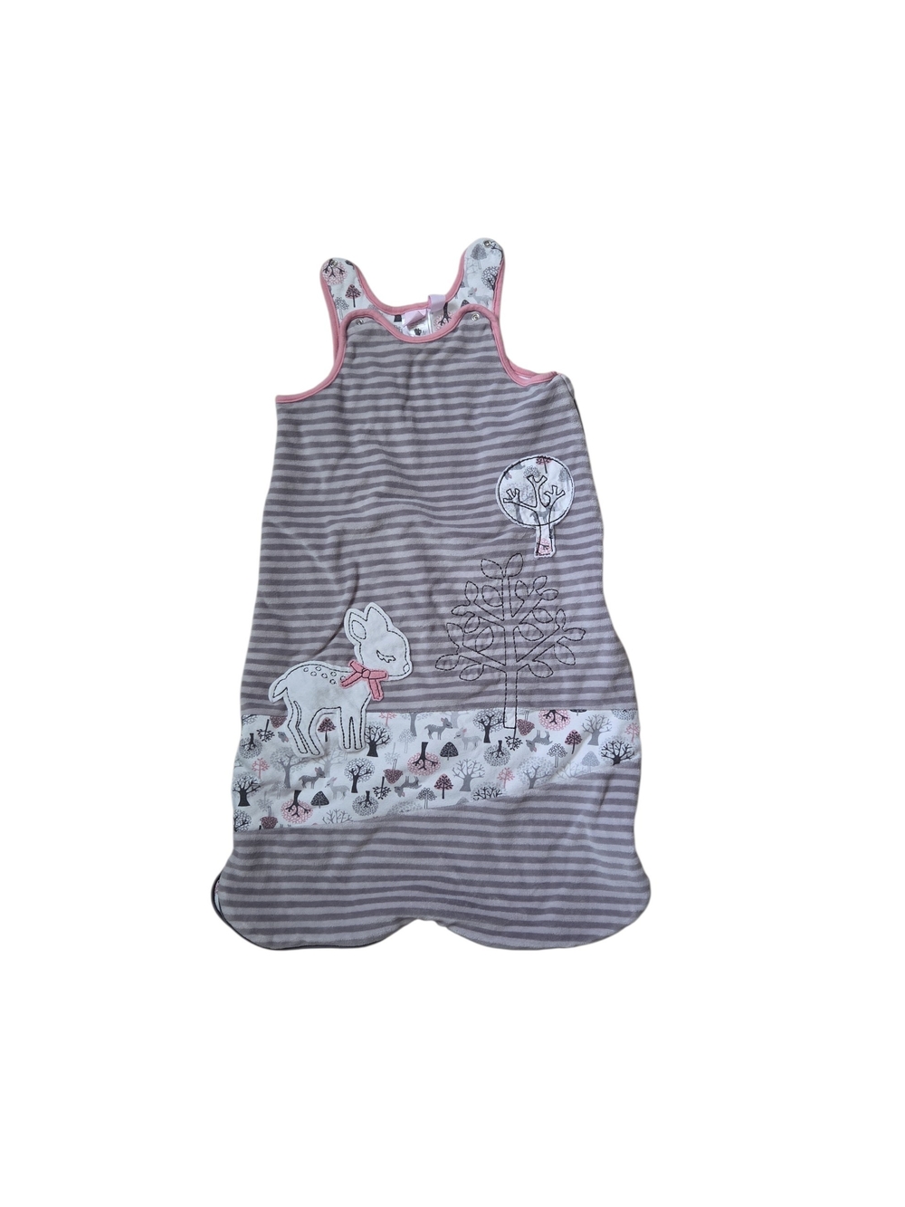 12-18 Month Toddler Girls' Grey & Pink Striped Sleep Sack Savannah Baby